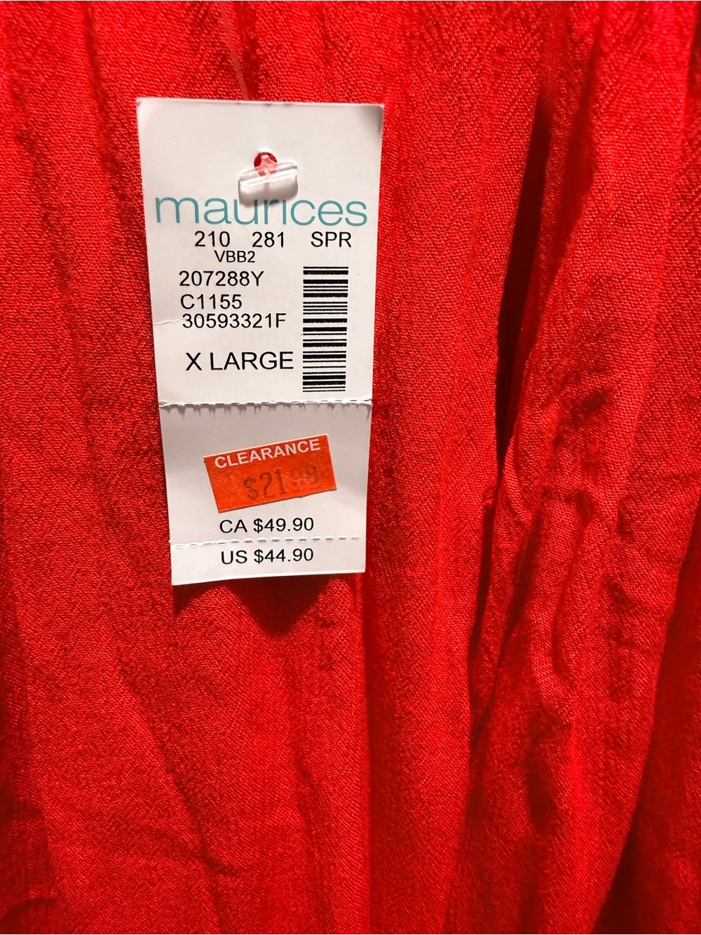 Maurices Bright Red Dress with Textured Fabric - Picture 2 of 2